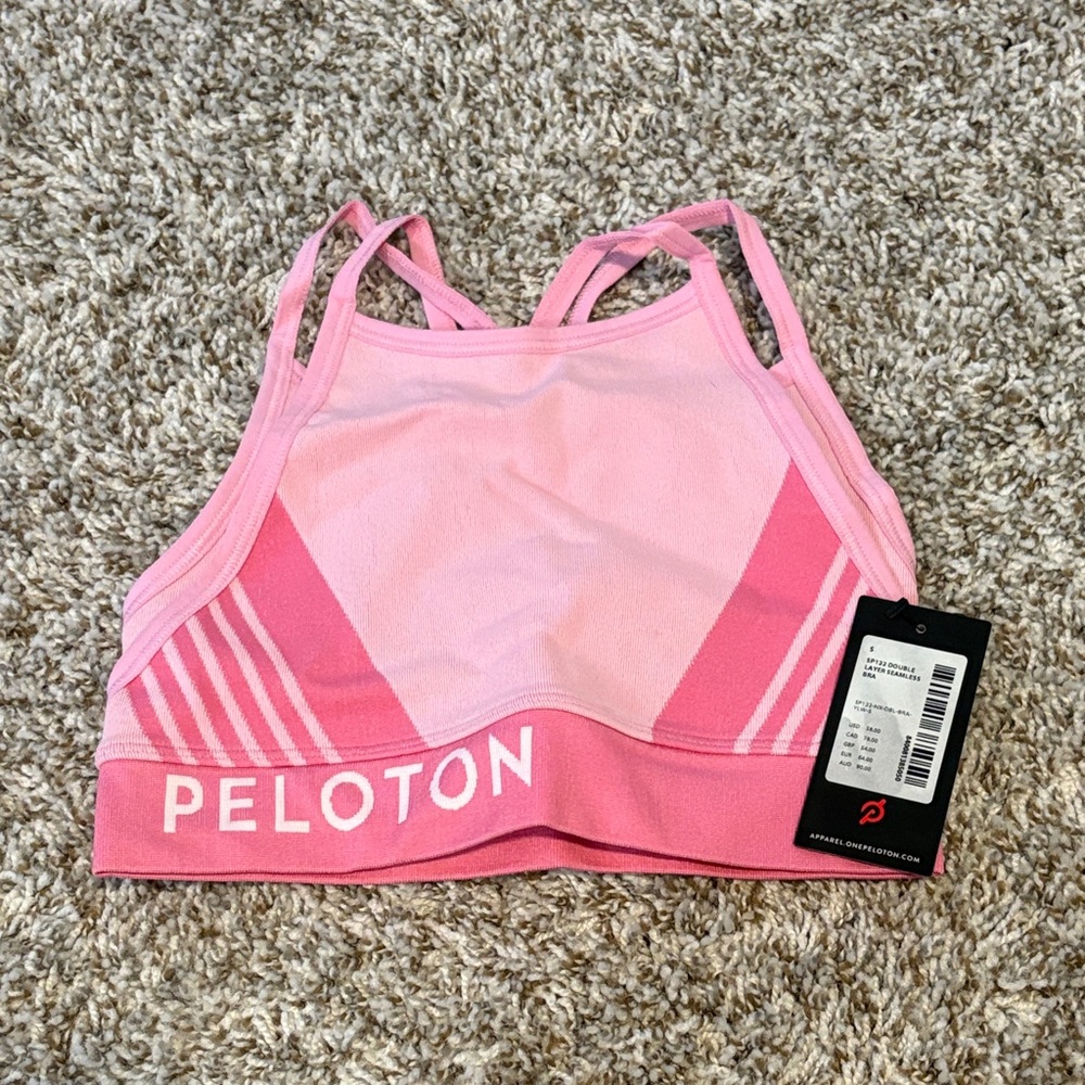 Peloton Light and Dark Pink Sports Bra